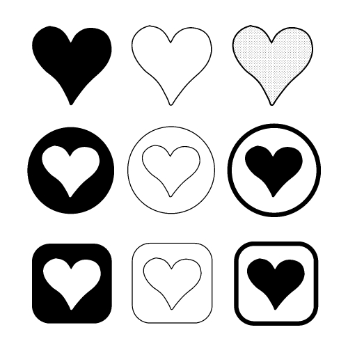 Simple heart icon sign design