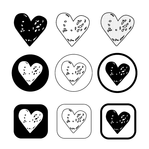 Simple heart icon sign design