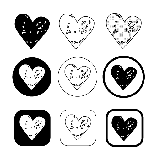 Simple heart icon sign design