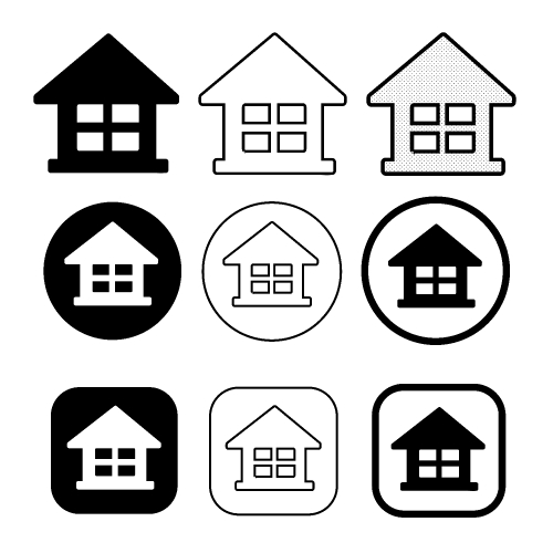 simple house and home icon symbol sign