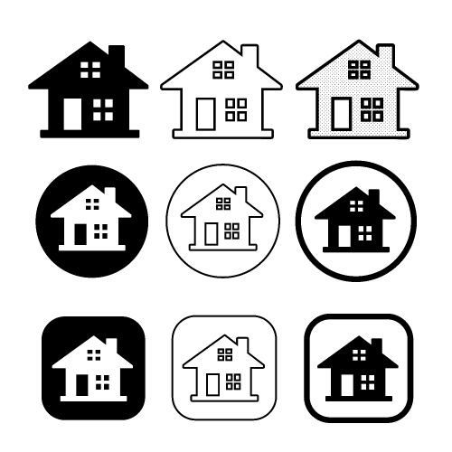 simple house and home icon symbol sign