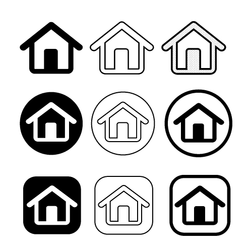 simple house and home icon symbol sign