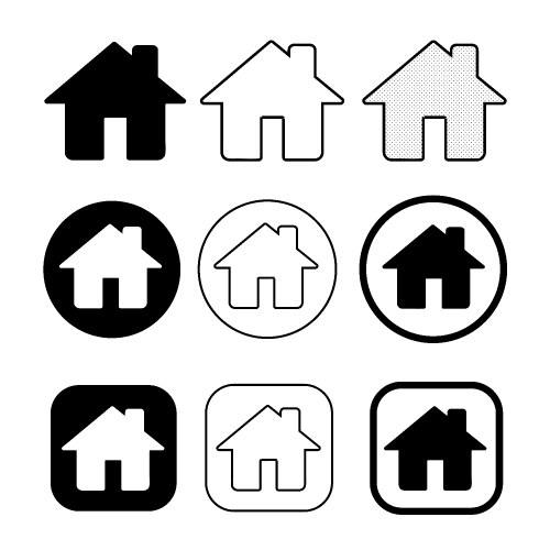 simple house and home icon symbol sign