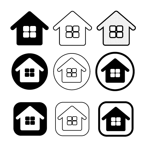 simple house and home icon symbol sign