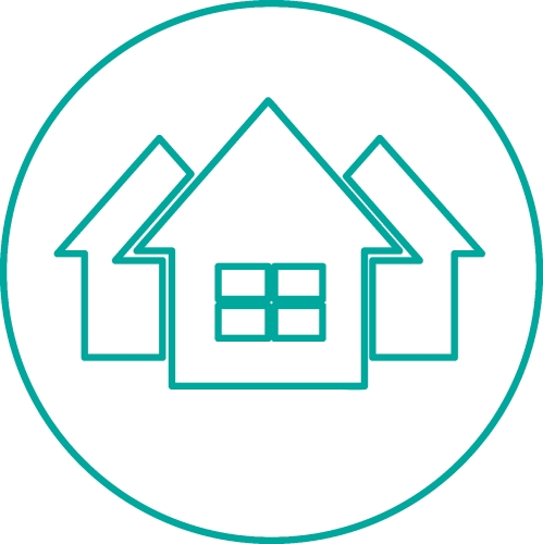 simple house symbol and home icon sign
