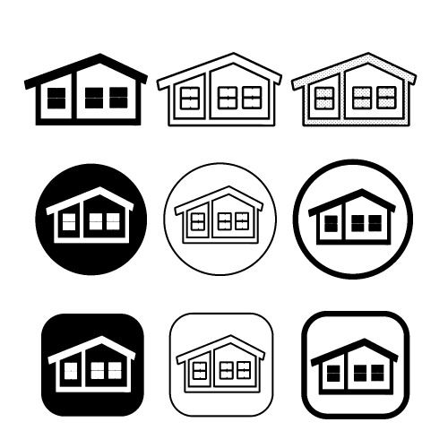 simple house symbol and home icon sign