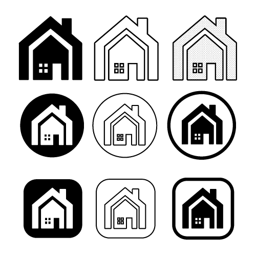 simple house symbol and home icon sign