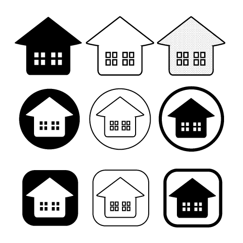 simple house symbol and home icon sign