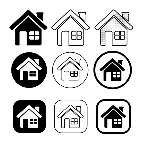 simple house symbol and home icon sign