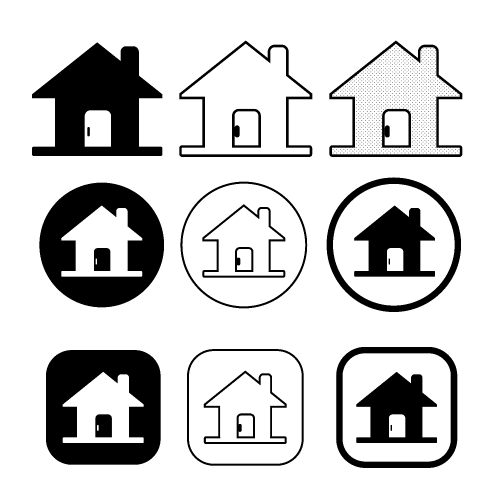 simple house symbol and home icon sign