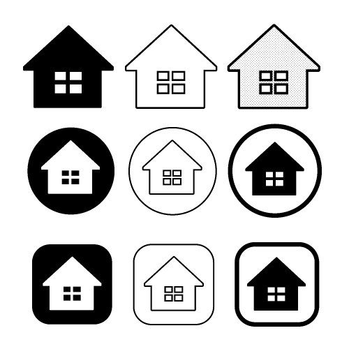 simple house symbol and home icon sign