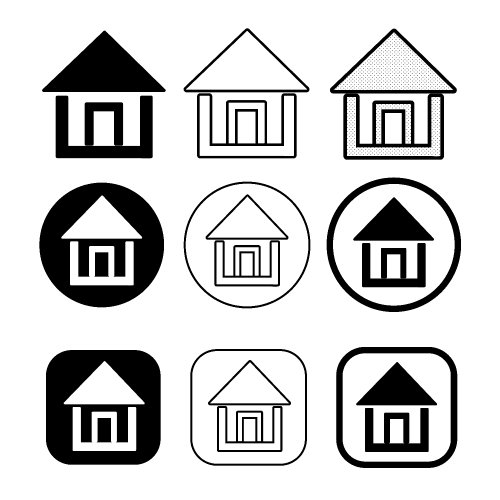 simple house symbol and home icon sign