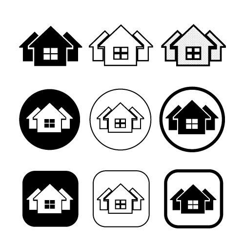 simple house symbol and home icon sign