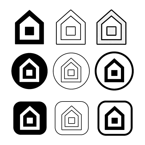 simple house symbol and home icon sign