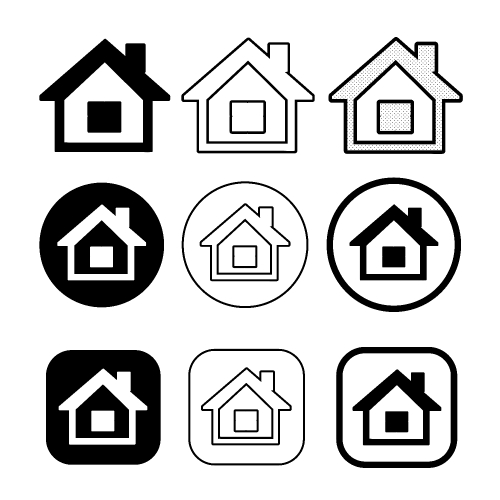 simple house symbol and home icon sign