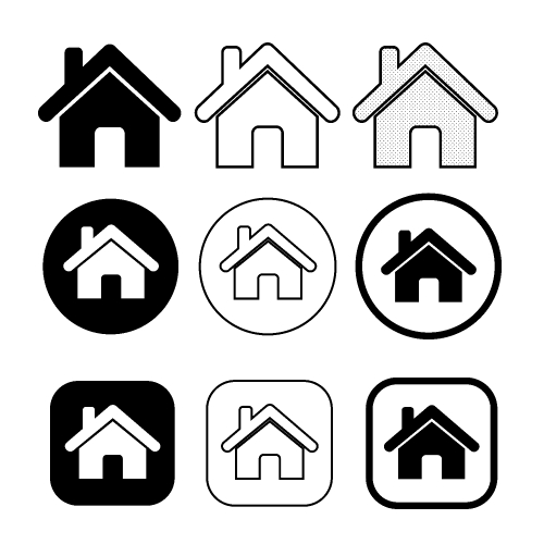 simple house symbol and home icon sign