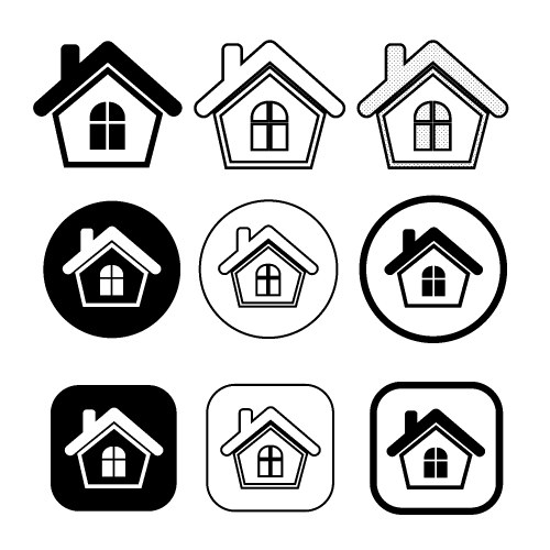 simple house symbol and home icon sign