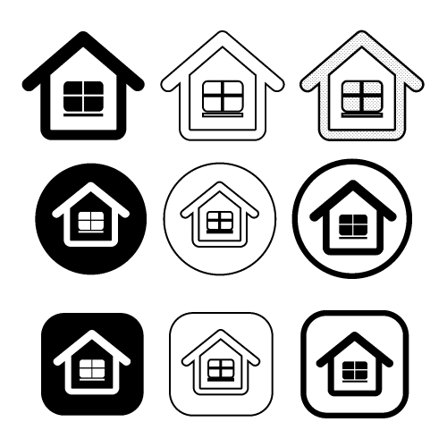 simple house symbol and home icon sign