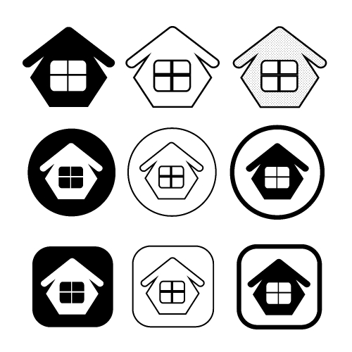 simple house symbol and home icon sign