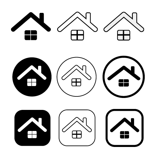 simple house symbol and home icon sign