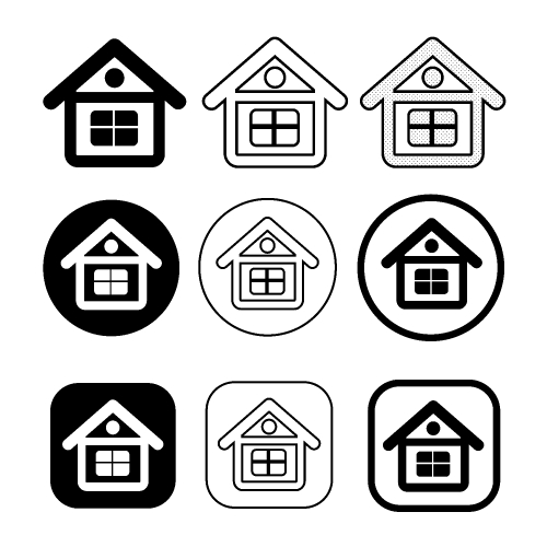 simple house symbol and home icon sign