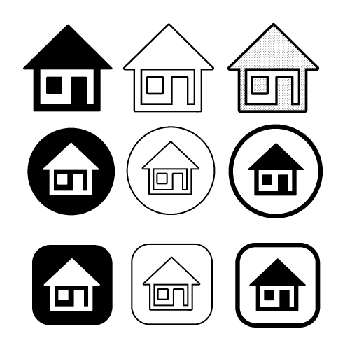 simple house symbol and home icon sign