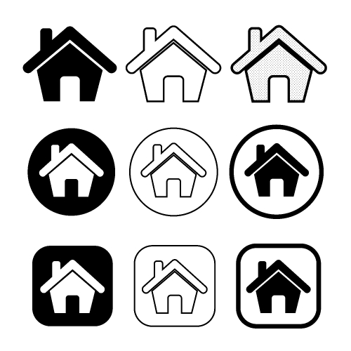 simple house symbol and home icon sign