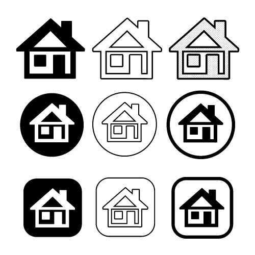 simple house symbol and home icon sign