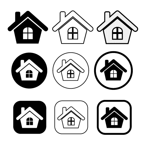 simple house symbol and home icon sign