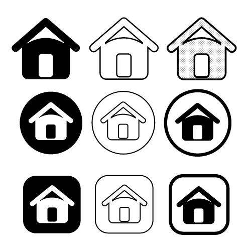 simple house symbol and home icon sign