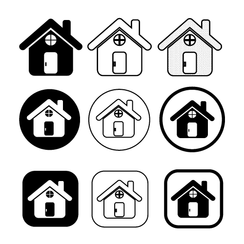 simple house symbol and home icon sign