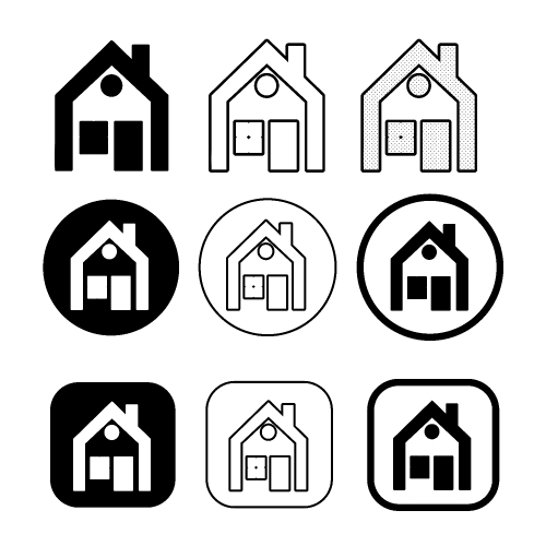 simple house symbol and home icon sign