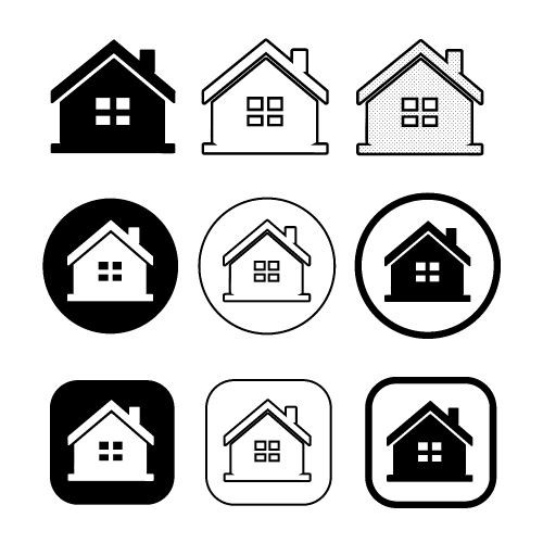 simple house symbol and home icon sign