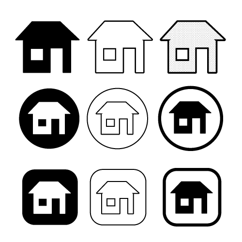 simple house symbol and home icon sign