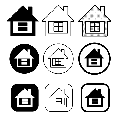 simple house symbol and home icon sign