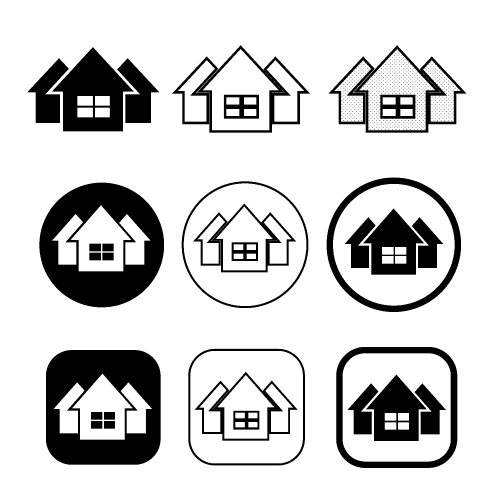 simple house symbol and home icon sign