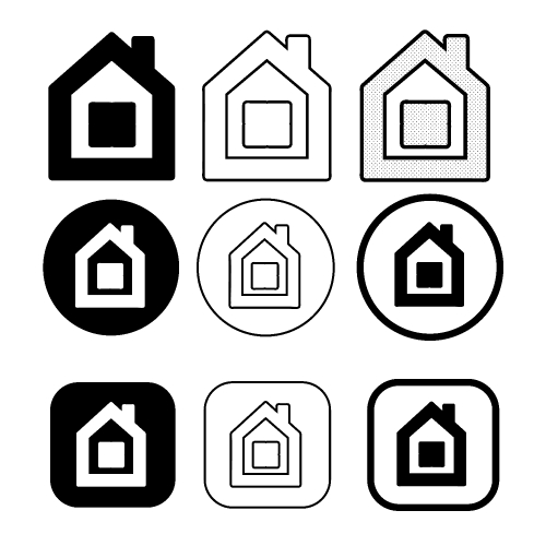 simple house symbol and home icon sign