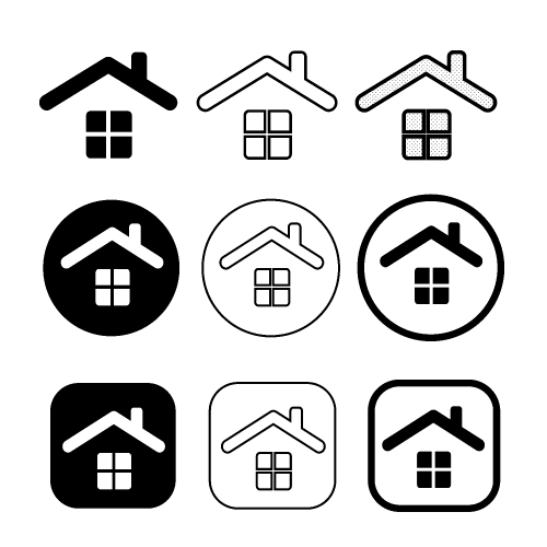 simple house symbol and home icon sign