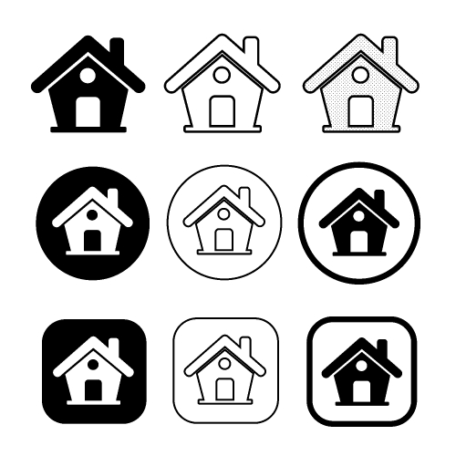 simple house symbol and home icon sign