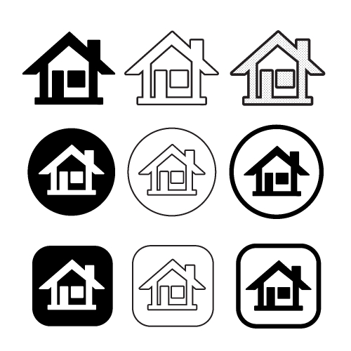 simple house symbol and home icon sign