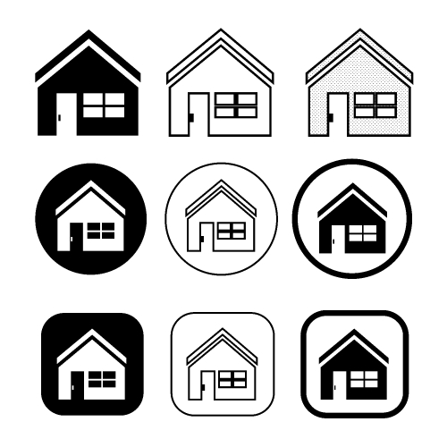 simple house symbol and home icon sign