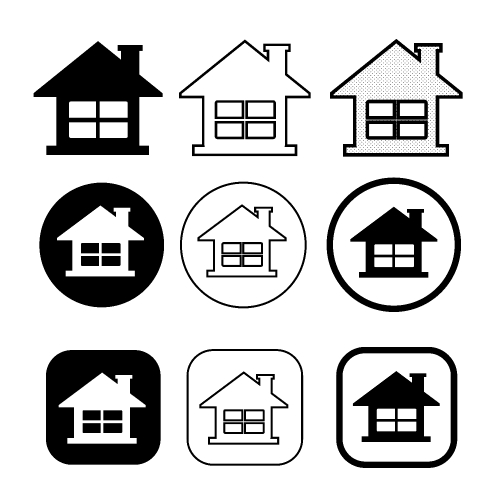 simple house symbol and home icon sign