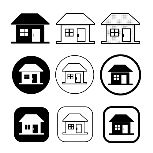 simple house symbol and home icon sign