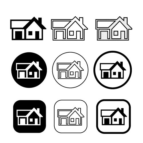 simple house symbol and home icon sign