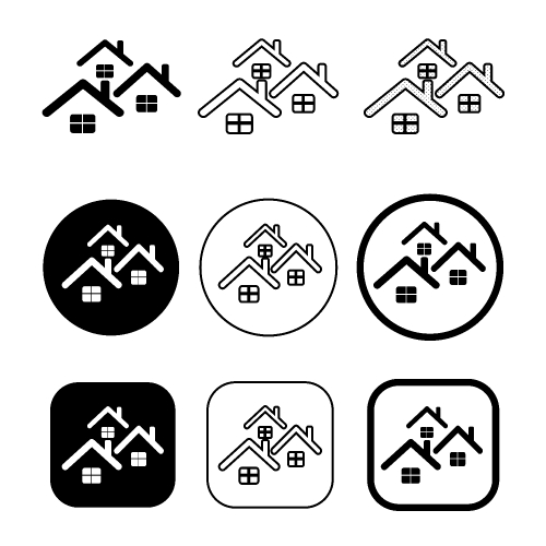 simple house symbol and home icon sign