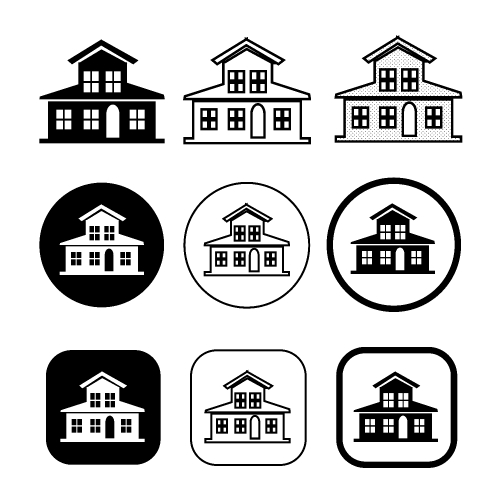 simple house symbol and home icon sign