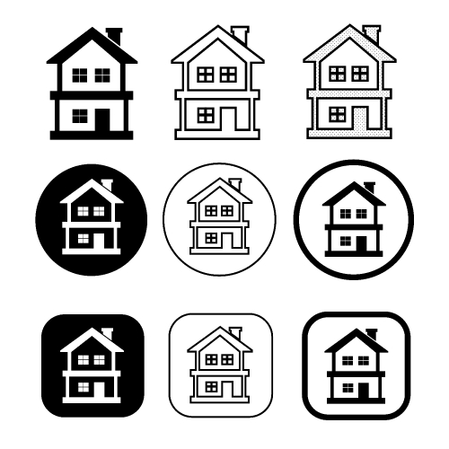 simple house symbol and home icon sign