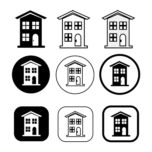 simple house symbol and home icon sign