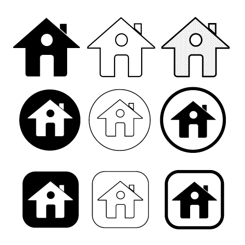 simple house symbol and home icon sign