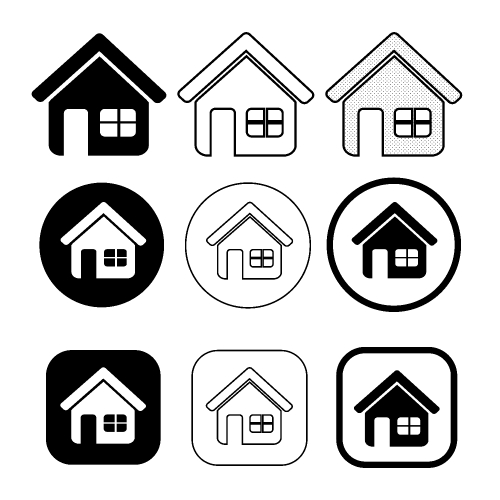 simple house symbol and home icon sign